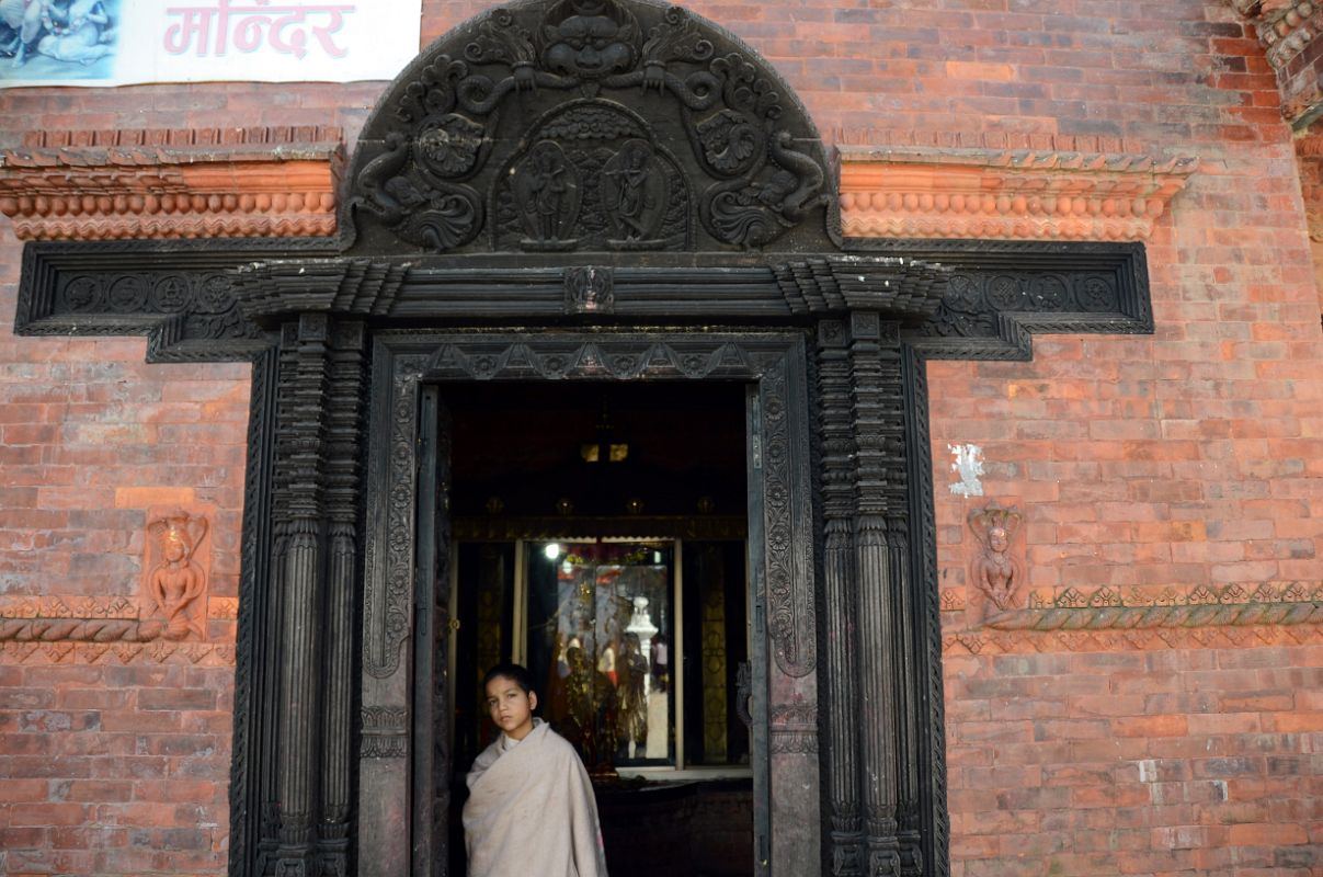 Pokhara 09 Bindhya Basini Temple Doorway With Krishna on Torana 